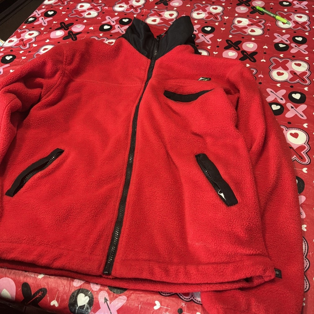 Outhere Smart Tex Red Fleece Mid Weight Gorpcore‎ Sweater Jacket Hunting